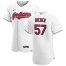 Cleveland Indians #57 Shane Bieber Mens Nike White Home 2020 Authentic Team MLB Jersey