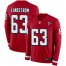 Nike Atlanta Falcons #63 Chris Lindstrom Red Team Color Mens Stitched NFL Limited Therma Long Sleeve Jersey