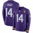 Mens Minnesota Vikings #14 Stefon Diggs Purple Team Color Mens Stitched NFL Limited Therma Long Sleeve Jersey