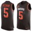 Nike Cleveland Browns #5 Case Keenum Brown Team Color Mens Stitched NFL Limited Tank Top Jersey