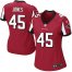 Nike Atlanta Falcons #45 Deion Jones Red Team Color Womens Stitched NFL Elite Jersey