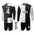 Juventus Blank Black Goalkeeper Long Sleeves Kid Soccer Club Jersey