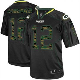 Nike Green Bay Packers #12 Aaron Rodgers Black Mens Stitched NFL Elite Camo Fashion Jersey