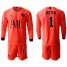 Paris Saint-Germain #1 Buffon Red Jordan Long Sleeves Soccer Club Jersey