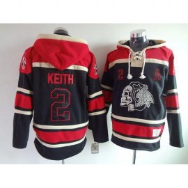 Chicago Blackhawks #2 Duncan Keith Black Sawyer Hooded Sweatshirt Stitched NHL Jersey