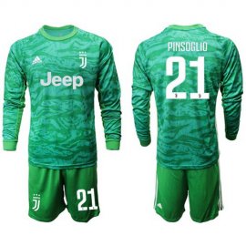 Juventus #21 Pinsoglio Green Goalkeeper Long Sleeves Soccer Club Jersey