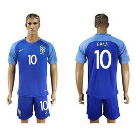 Brazil #10 Kaka Blue Soccer Country Jersey