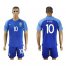 Brazil #10 Kaka Blue Soccer Country Jersey