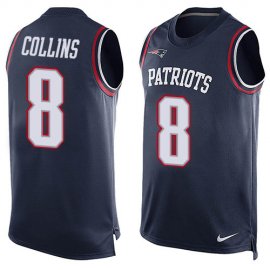 Nike New England Patriots #8 Jamie Collins Sr Navy Blue Team Color Mens Stitched NFL Limited Tank Top Jersey