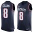 Nike New England Patriots #8 Jamie Collins Sr Navy Blue Team Color Mens Stitched NFL Limited Tank Top Jersey