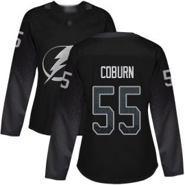 Adidas Tampa Bay Lightning #55 Braydon Coburn Black Alternate Authentic Womens Stitched NHL Jersey