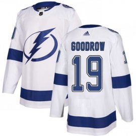 Adidas Tampa Bay Lightning #19 Barclay Goodrow White Road Authentic Youth Stitched NHL Jersey