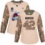 Adidas Colorado Avalanche #42 Josh Manson Camo Authentic Womens 2022 Stanley Cup Champions Veterans Day Stitched NHL Jersey Womens