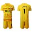 Tottenham Hotspur #1 Lloris Yellow Goalkeeper Soccer Club Jersey