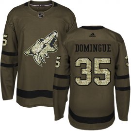 Adidas Arizona Coyotes #35 Louis Domingue Green Salute to Service Stitched Youth NHL Jersey