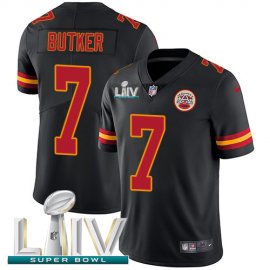 Nike Kansas City Chiefs #7 Harrison Butker Black Super Bowl LIV 2020 Mens Stitched NFL Limited Rush Jersey