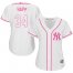 New York Yankees #34 J.A. Happ White/Pink Fashion Womens Stitched MLB Jersey