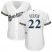 Milwaukee Brewers #22 Christian Yelich White Home Womens Stitched MLB Jersey