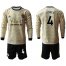 Manchester United #4 Jones Away Long Sleeves Soccer Club Jersey