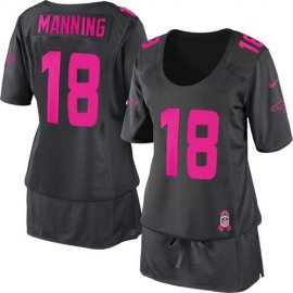 Nike Denver Broncos #18 Peyton Manning Dark Grey Womens Breast Cancer Awareness Stitched NFL Elite Jersey