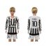 Juventus #10 Pogba Home Long Sleeves Kid Soccer Club Jersey