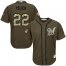 Milwaukee Brewers #22 Christian Yelich Green Salute to Service Stitched Youth MLB Jersey