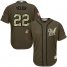 Milwaukee Brewers #22 Christian Yelich Green Salute to Service Stitched Youth MLB Jersey