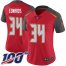 Nike Tampa Bay Buccaneers #34 Mike Edwards Red Team Color Womens Stitched NFL 100th Season Vapor Untouchable Limited Jersey