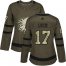 Adidas Calgary Flames #17 Milan Lucic Green Salute to Service Womens Stitched NHL Jersey