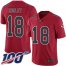 Nike Atlanta Falcons #18 Calvin Ridley Red Youth Stitched NFL Limited Rush 100th Season Jersey