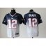 Nike New England Patriots #12 Tom Brady Navy Blue/Grey Mens Stitched NFL Elite Fadeaway Fashion Jersey
