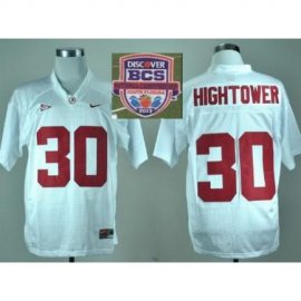2013 BCS National Championship Alabama Crimson 30 Hightower White NCAA Football Jersey