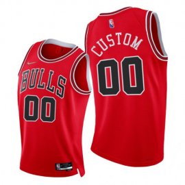 Nike Bulls Custom Mens 2021-22 75th Diamond Anniversary NBA Jersey Red