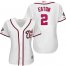 Washington Nationals #2 Adam Eaton White Home 2019 World Series Champions Womens Stitched MLB Jersey