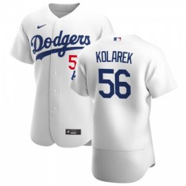 Los Angeles Dodgers #56 Adam Kolarek Mens Nike White Home 2020 Authentic Player MLB Jersey