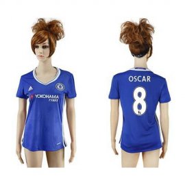 Womens Chelsea #8 Oscar Home Soccer Club Jersey
