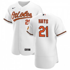 Baltimore Orioles #21 Austin Hays Mens Nike White Home 2020 Authentic Player MLB Jersey