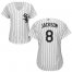 Chicago White Sox #8 Bo Jackson White(Black Strip) Home Womens Stitched MLB Jersey