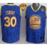 Warriors #30 Stephen Curry Blue Crazy Light The Finals Patch Stitched NBA Jersey