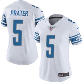 Nike Detroit Lions #5 Matt Prater White Womens Stitched NFL Vapor Untouchable Limited Jersey
