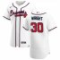 Atlanta Braves #30 Kyle Wright Mens Nike White Home 2020 Authentic Player MLB Jersey