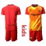 Barcelona Blank Red Goalkeeper Kid Soccer Club Jersey
