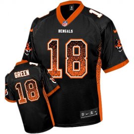 Nike Cincinnati Bengals #18 A.J. Green Black Team Color Mens Stitched NFL Elite Drift Fashion Jersey