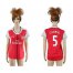 Womens Arsenal #5 Gabriel Home Soccer Club Jersey