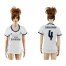 Womens Real Madrid #4 Sergio Ramos Home Soccer Club Jersey