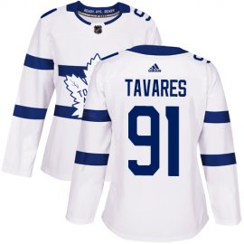 Adidas Toronto Maple Leafs #91 John Tavares White Authentic 2018 Stadium Series Womens Stitched NHL Jersey