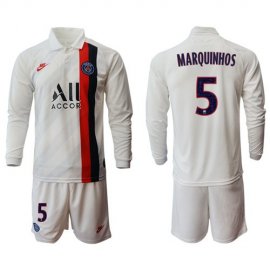 Paris Saint-Germain #5 Marquinhos Away Long Sleeves Soccer Club Jersey