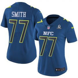 Nike Dallas Cowboys #77 Tyron Smith Navy Womens Stitched NFL Limited NFC 2017 Pro Bowl Jersey
