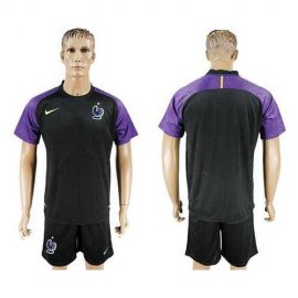 France Blank Black Goalkeeper Soccer Country Jersey