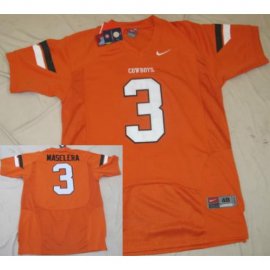 Oklahoma State Cowboys 3 Maselera Orange NCAA Jersey